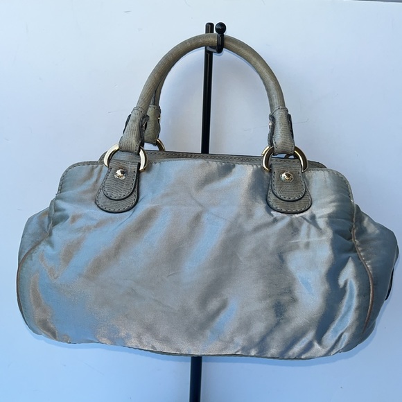 Authentic Vintage TOD’S Pashmy Small Satchel Handbag ~ In Grey Lizard/Nylon - Picture 2 of 16